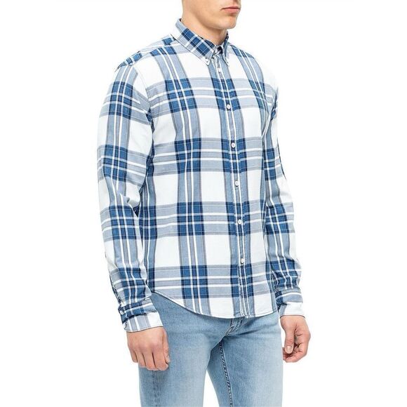 Rag & Bone Shirt Size XXL Fit 2 Plaid Tomlin Blue Indigo Plaid $225.00 - Picture 7 of 10